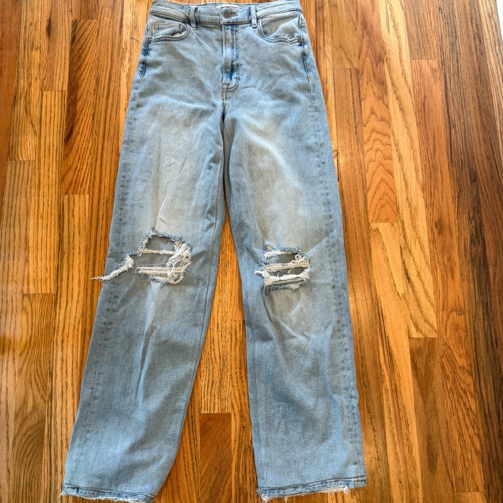 Hidden Jeans Hidden Los Angeles Distressed Straight Leg Light Wash Jeans Size 27